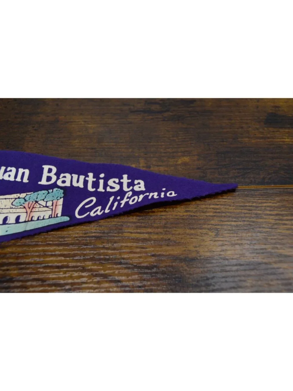 Vintage Felt Pennant San Juan Bautista California The Mission 9 inches